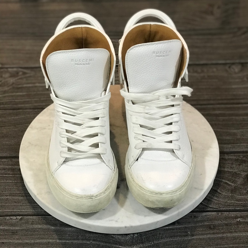 Men’s BUSCEMI 125MM High Top Luxury Sneakers White - Picture 1 of 8